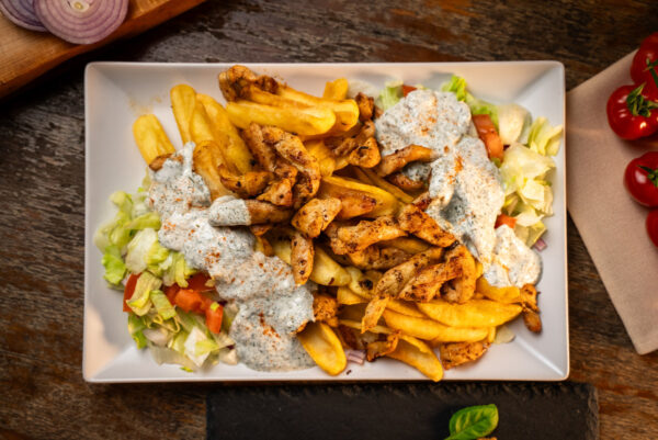 Szárnyas gyros-tál